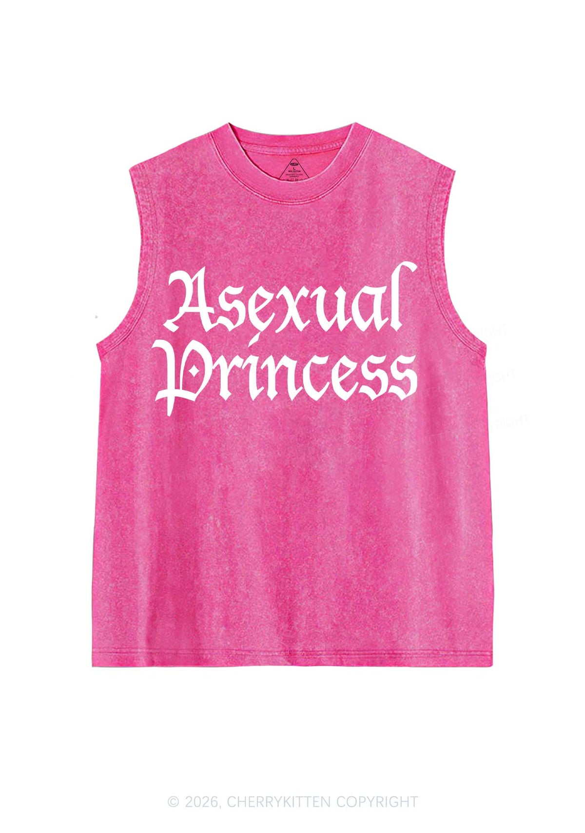 Asexual Princess Pride Y2K Washed Muscle Tank Cherrykitten