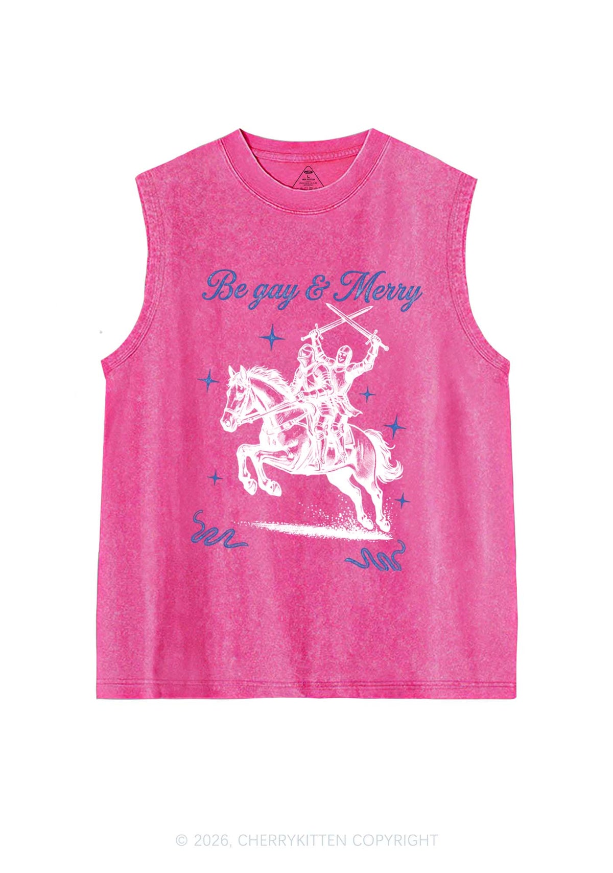 Be Gay Merry Pride Y2K Washed Muscle Tank Cherrykitten