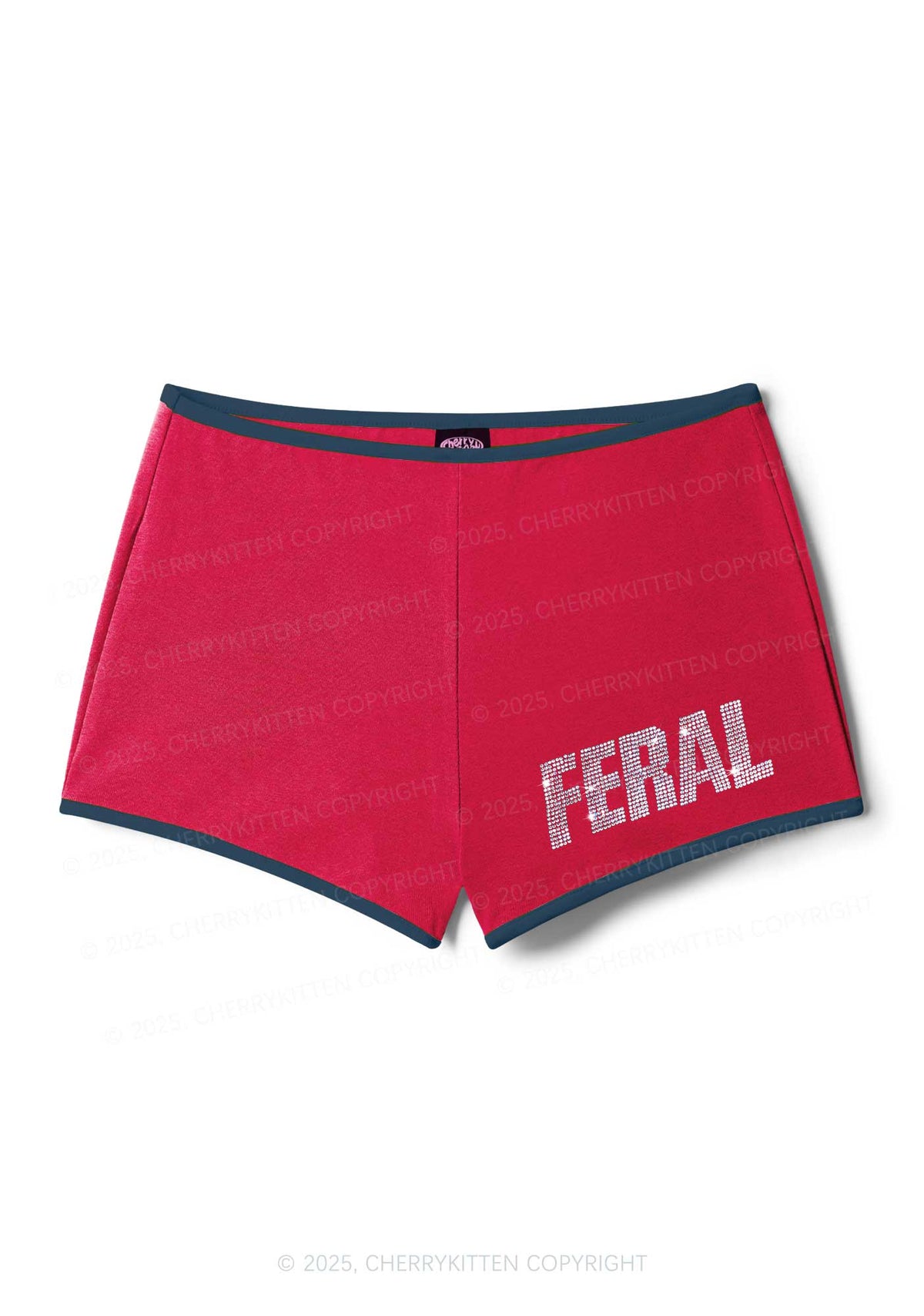 Rhinestone Mini Feral Y2K Booty Shorts Cherrykitten