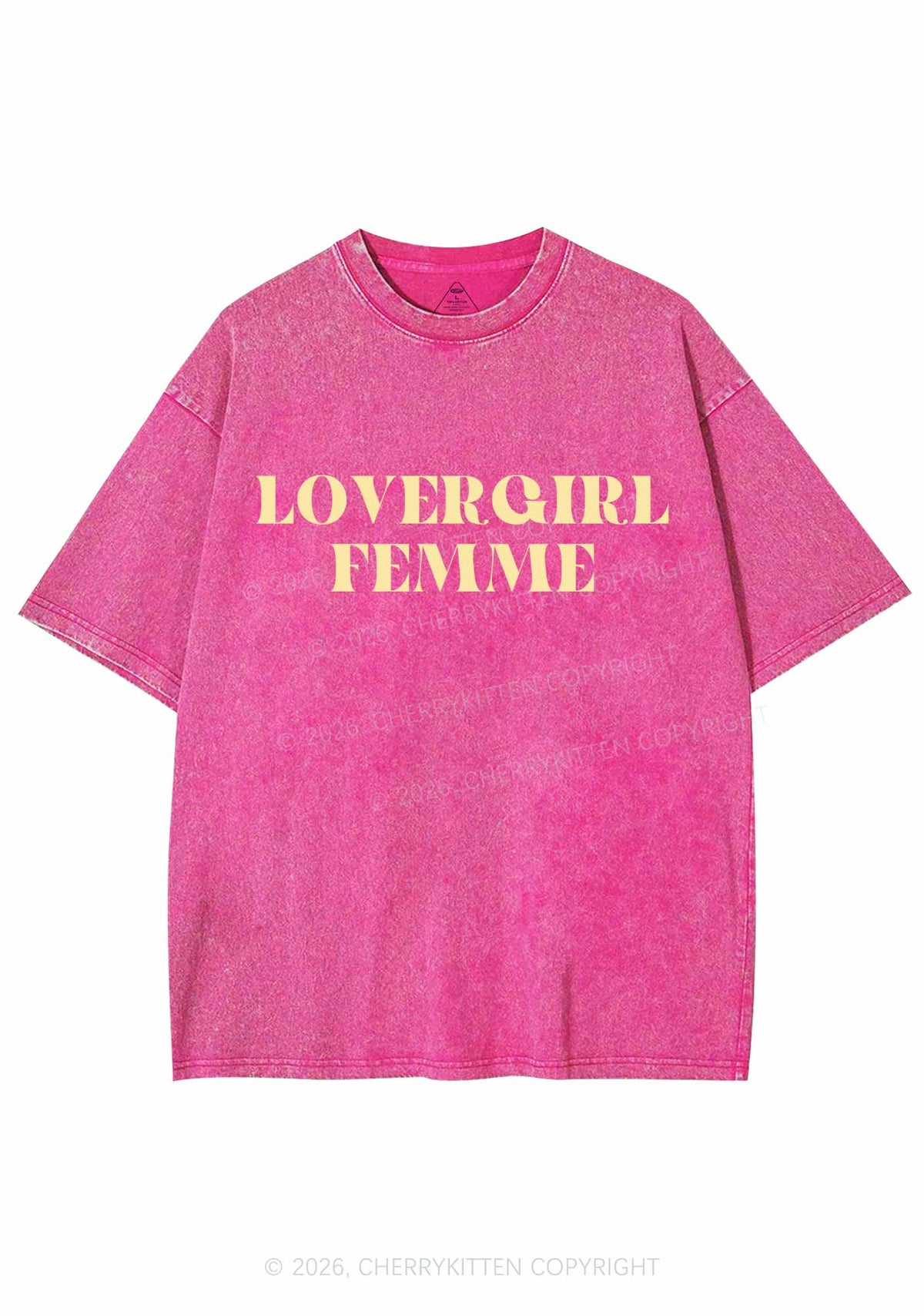 Lovergirl Femme Pride Y2K Shirts Washed Tee Cherrykitten