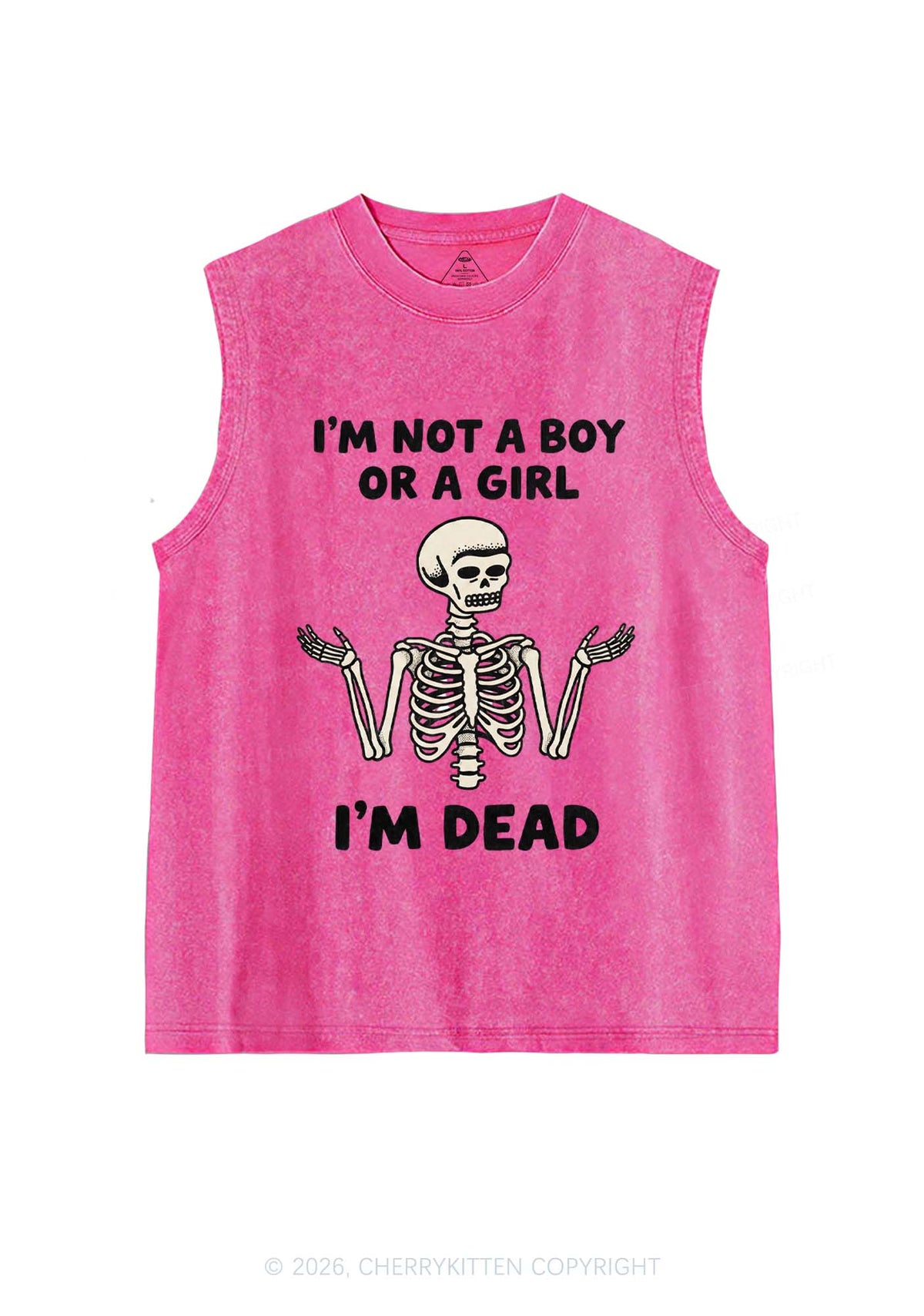 Im Not A Boy Or A Girl Pride Y2K Washed Muscle Tank Cherrykitten