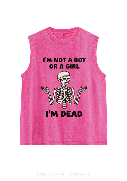 Im Not A Boy Or A Girl Pride Y2K Washed Muscle Tank Cherrykitten