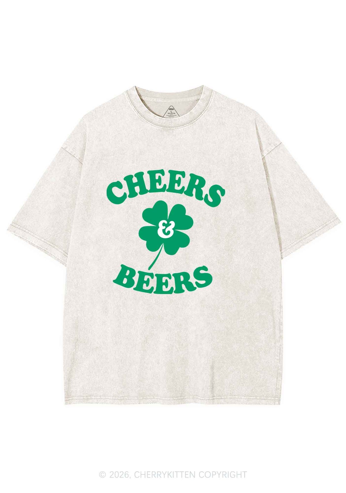 Cheers And Beers St Patricks Y2K Shirts Washed Tee Cherrykitten