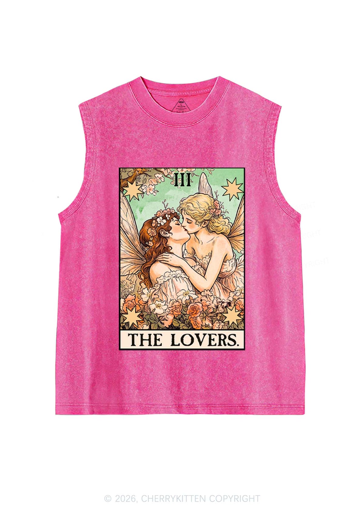 Fairykiss Lovers Tarot Pride Y2K Washed Muscle Tank Cherrykitten
