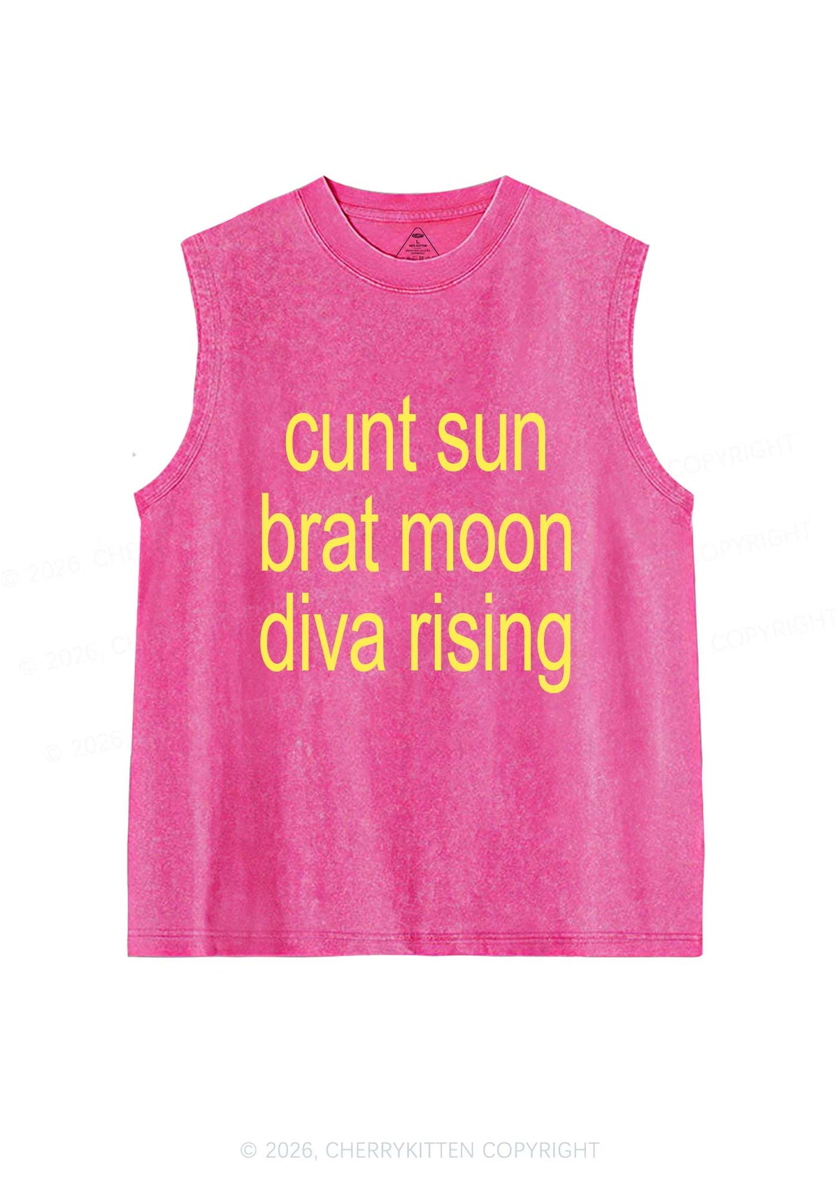 Cxxt Sun Brat Moon Diva Rising Y2K Washed Muscle Tank Cherrykitten