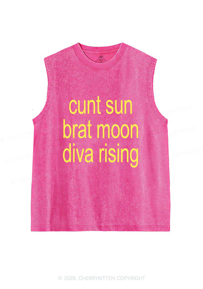 Cxxt Sun Brat Moon Diva Rising Y2K Washed Muscle Tank Cherrykitten