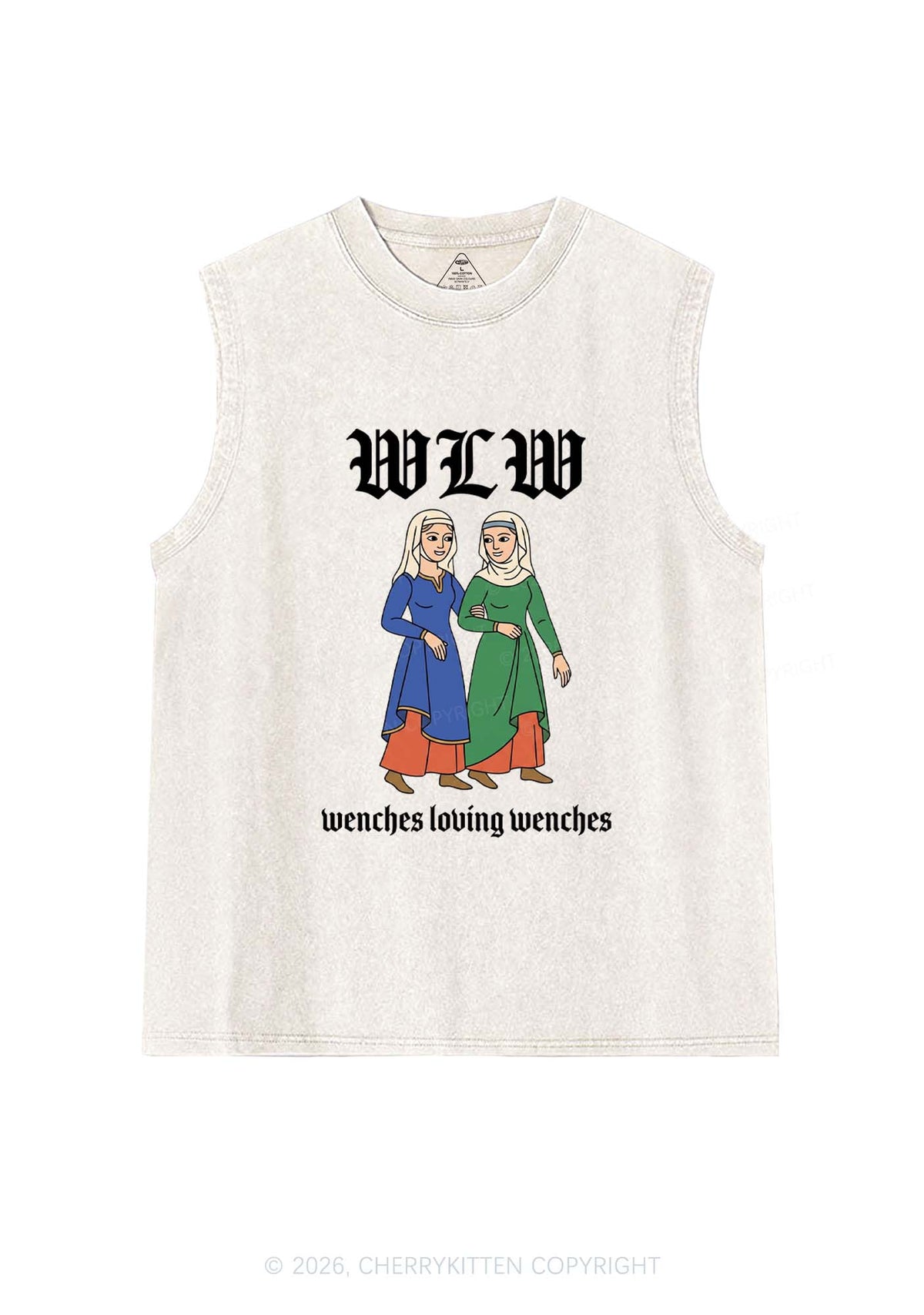 Wenches Loving Wenches Pride Y2K Washed Muscle Tank Cherrykitten
