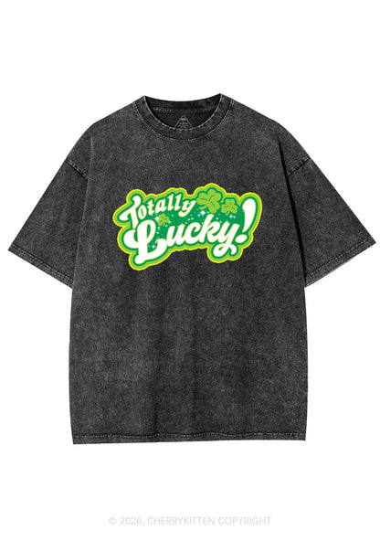 Totally Lucky St Patricks Y2K Shirts Washed Tee Cherrykitten