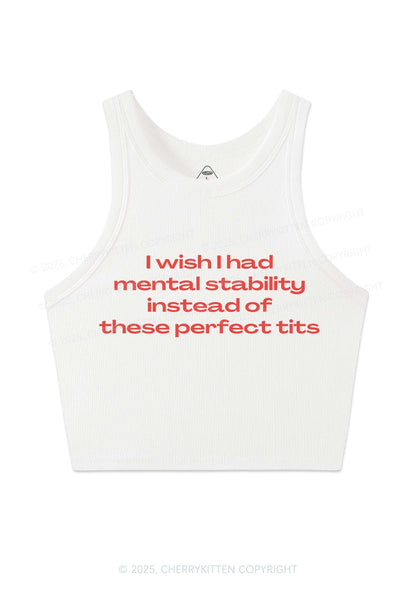 Mental Stability Y2K Crop Tank Top Cherrykitten