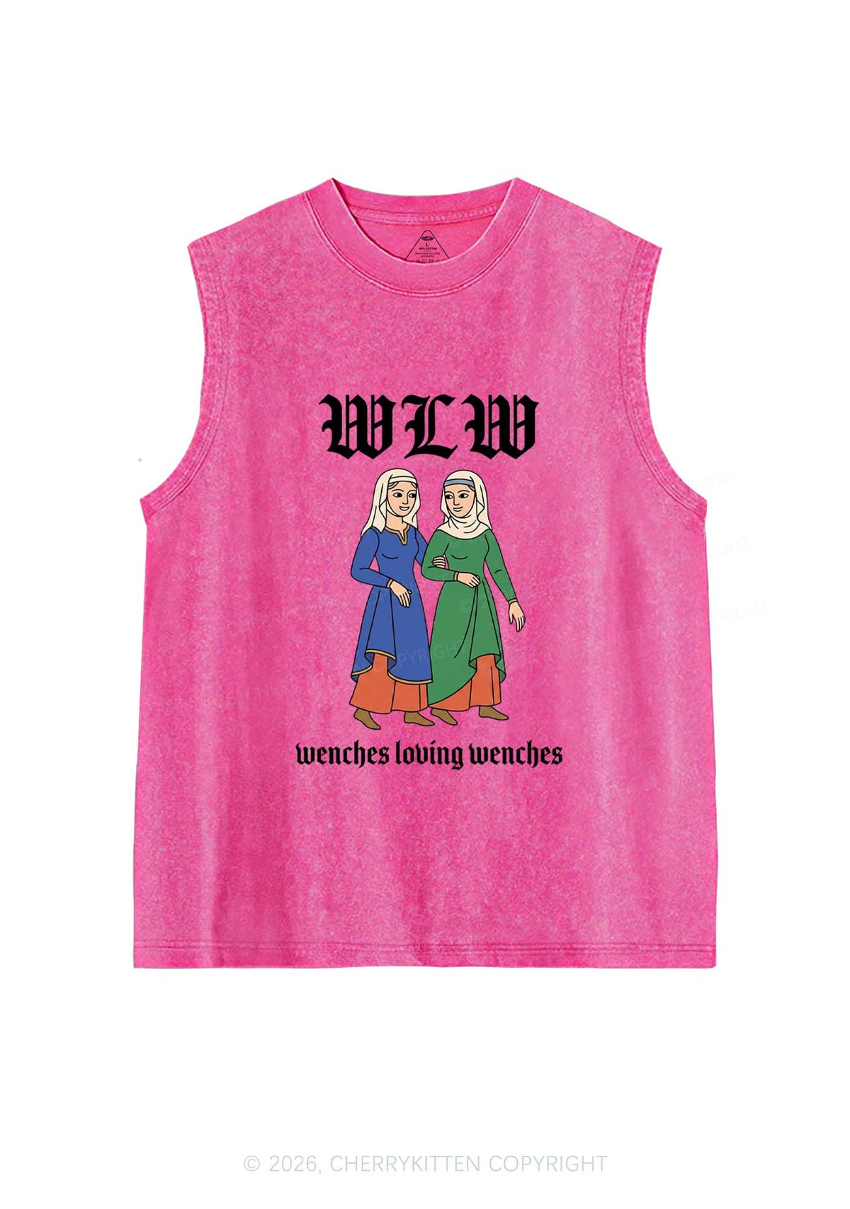 Wenches Loving Wenches Pride Y2K Washed Muscle Tank Cherrykitten
