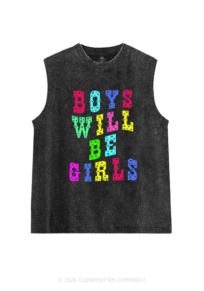 Boys Will Be Girls Pride Y2K Washed Muscle Tank Cherrykitten