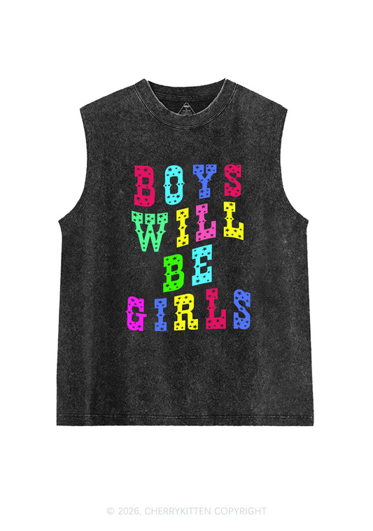 Boys Will Be Girls Pride Y2K Washed Muscle Tank Cherrykitten
