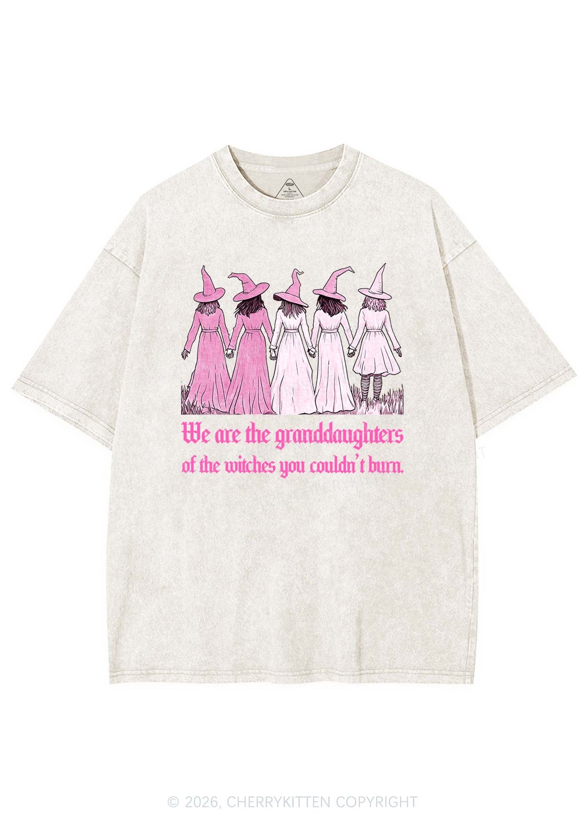 Halloween Witches Granddaughters Y2K Shirts Washed Tee Cherrykitten