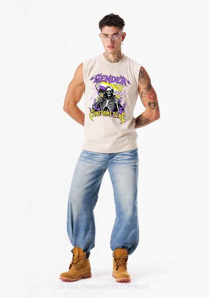Gender Conforms To Me Pride Y2K Washed Muscle Tank Cherrykitten