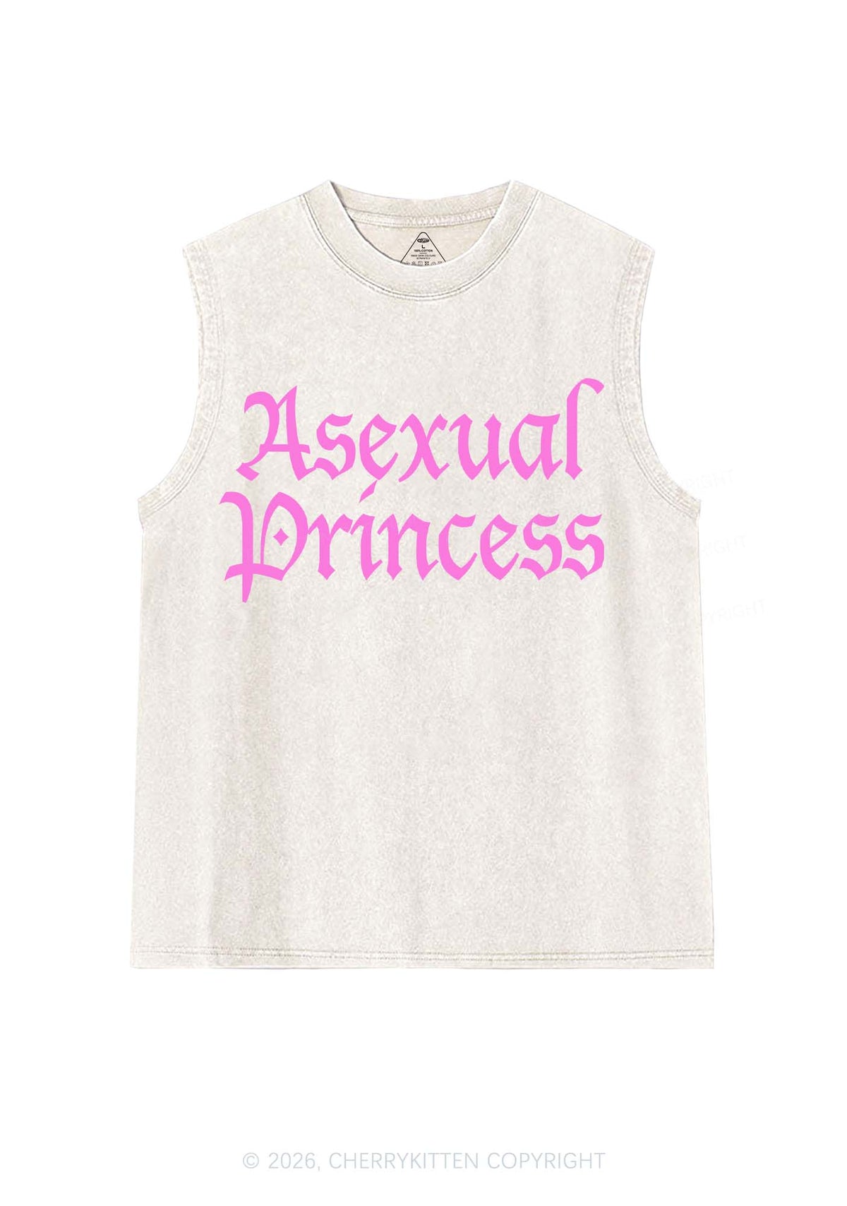 Asexual Princess Pride Y2K Washed Muscle Tank Cherrykitten