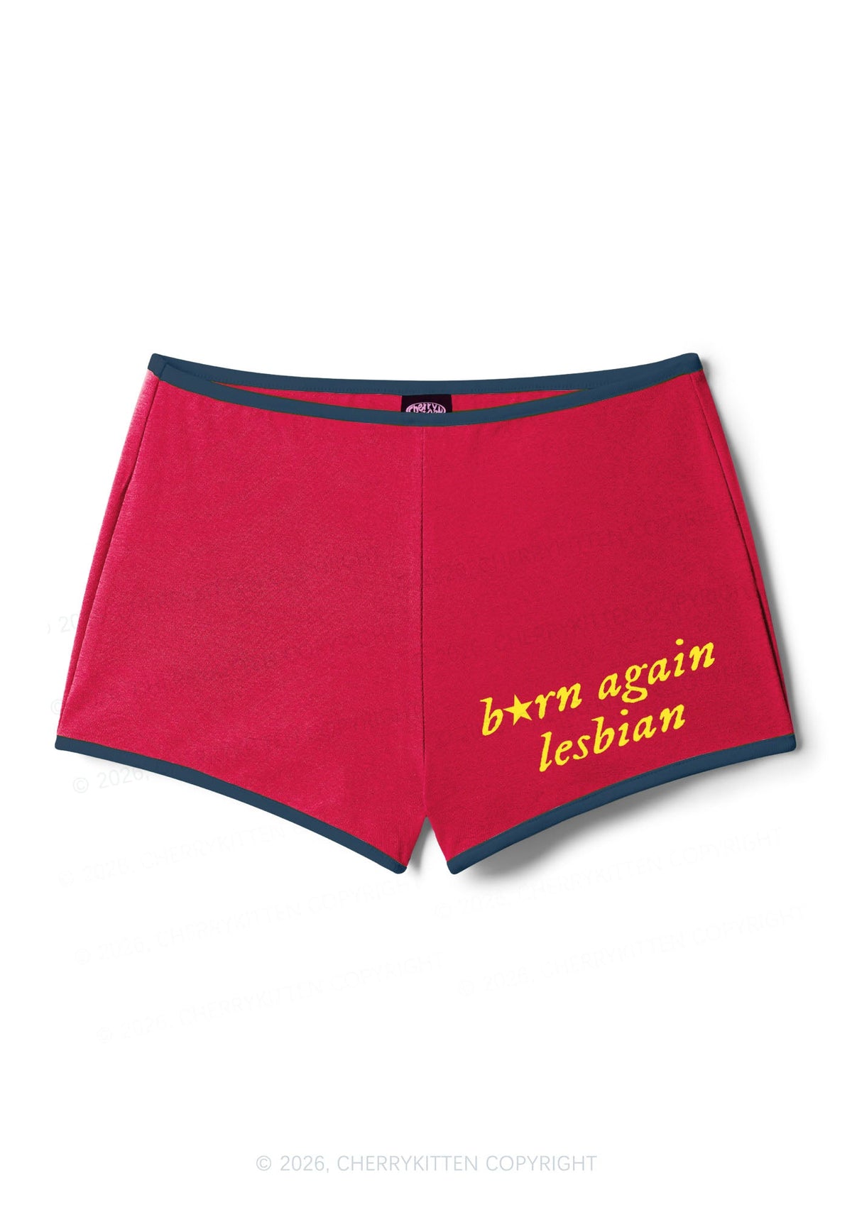 Born Again Lesbian Pride Y2K Booty Shorts Cherrykitten