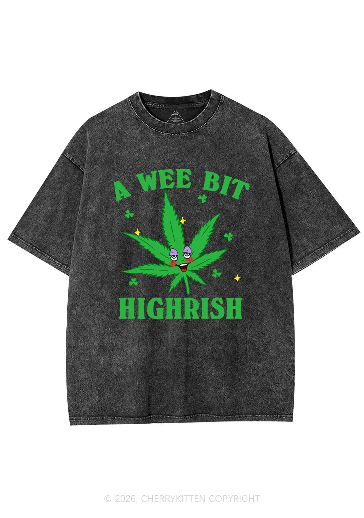 A Wee Bit Highrish St Patricks Y2K Shirts Washed Tee Cherrykitten