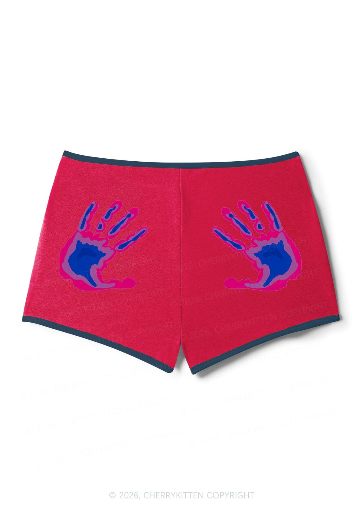 Bisexual Thermal Hands Pride Y2K Booty Shorts Cherrykitten