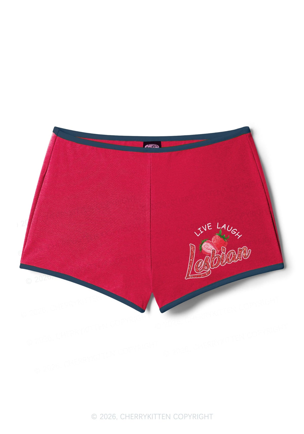 Live Laugh Lesbian Pride Y2K Booty Shorts Cherrykitten