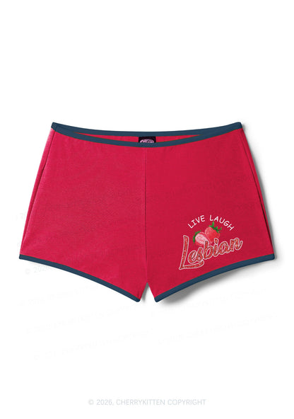 Live Laugh Lesbian Pride Y2K Booty Shorts Cherrykitten