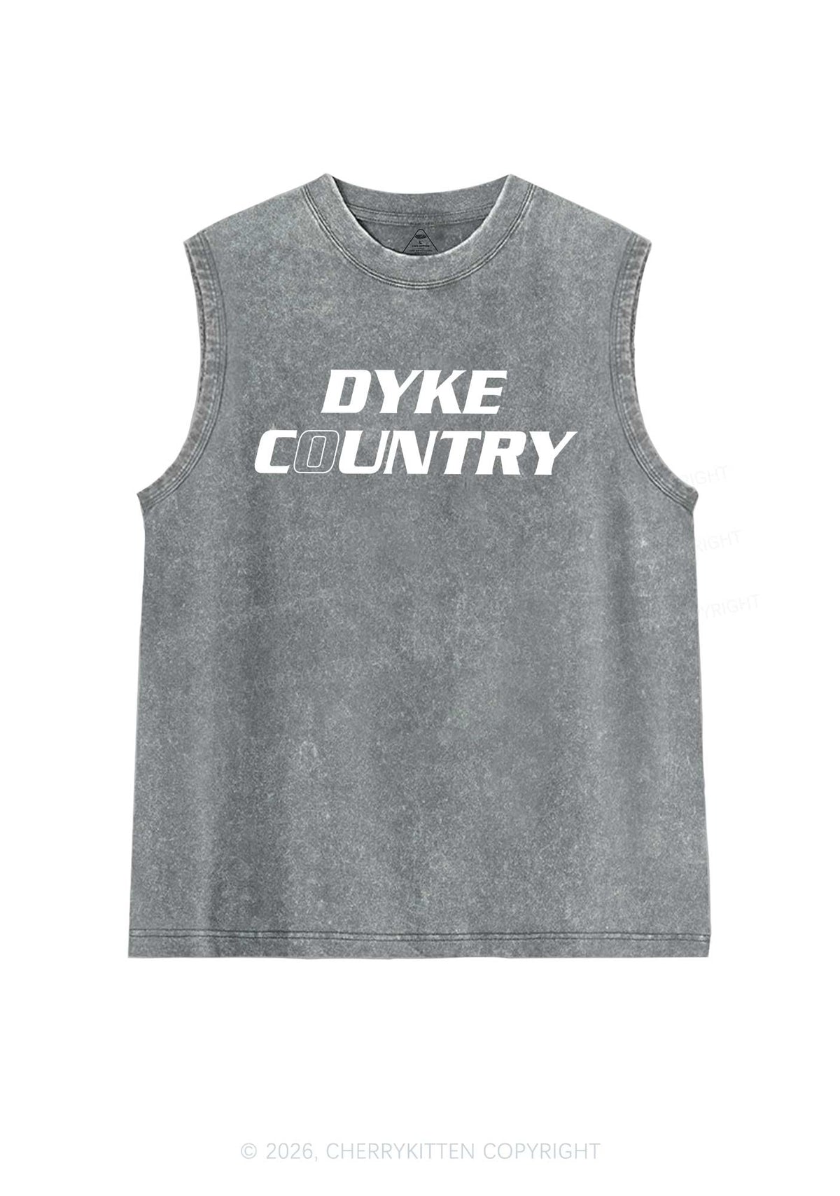 Dyke Country Pride Y2K Washed Muscle Tank Cherrykitten