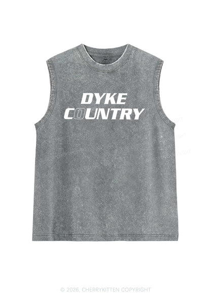 Dyke Country Pride Y2K Washed Muscle Tank Cherrykitten