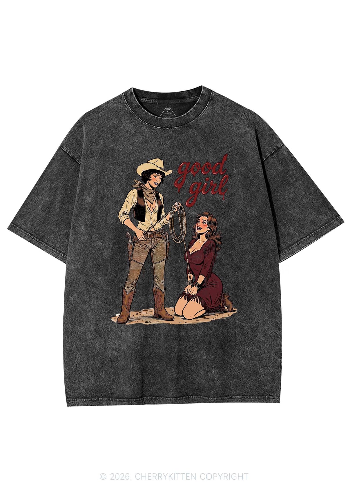 Good Girl Western Cowgirls Pride Y2K Shirts Washed Tee Cherrykitten