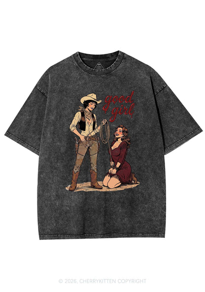 Good Girl Western Cowgirls Pride Y2K Shirts Washed Tee Cherrykitten