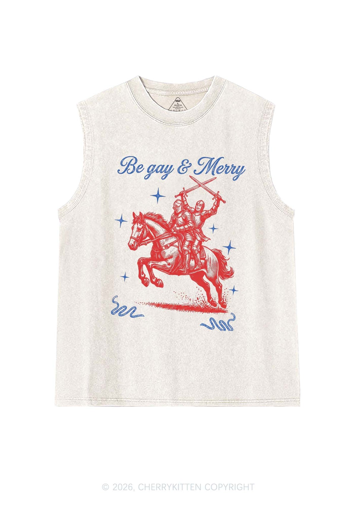 Be Gay Merry Pride Y2K Washed Muscle Tank Cherrykitten