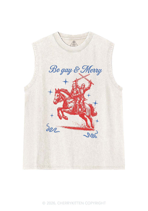 Be Gay Merry Pride Y2K Washed Muscle Tank Cherrykitten