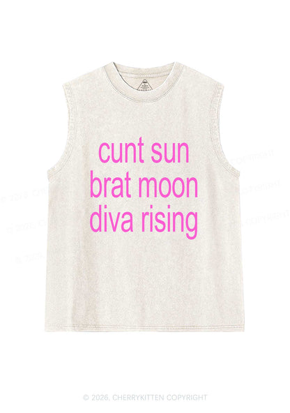 Cxxt Sun Brat Moon Diva Rising Y2K Washed Muscle Tank Cherrykitten