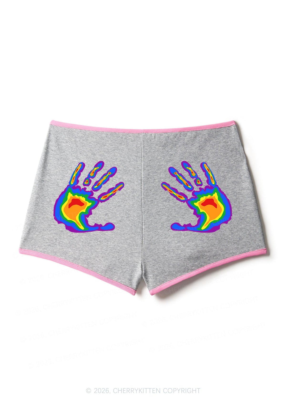 Pride Thermal Hands Y2K Booty Shorts Cherrykitten