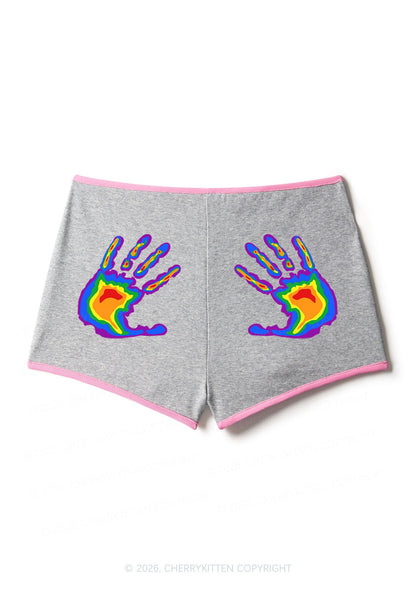 Pride Thermal Hands Y2K Booty Shorts Cherrykitten
