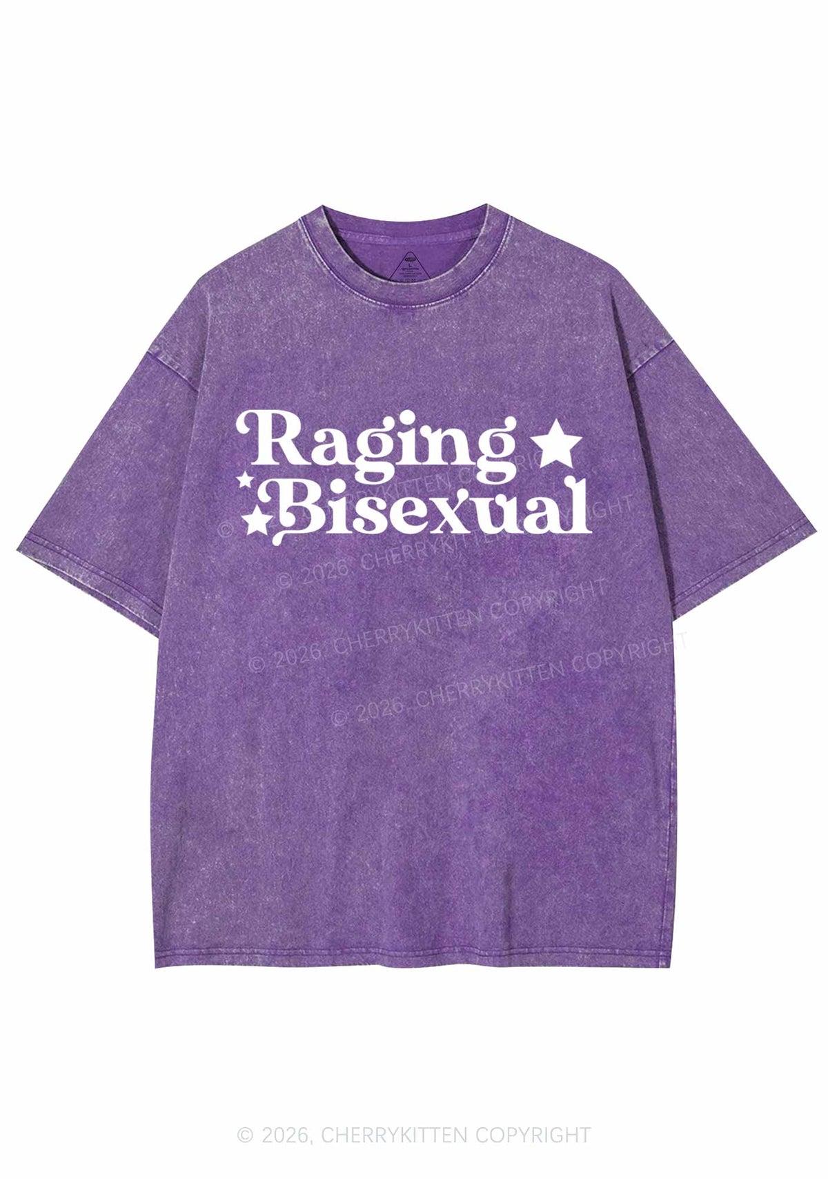 Raging Bisexual Stars Pride Y2K Shirts Washed Tee Cherrykitten