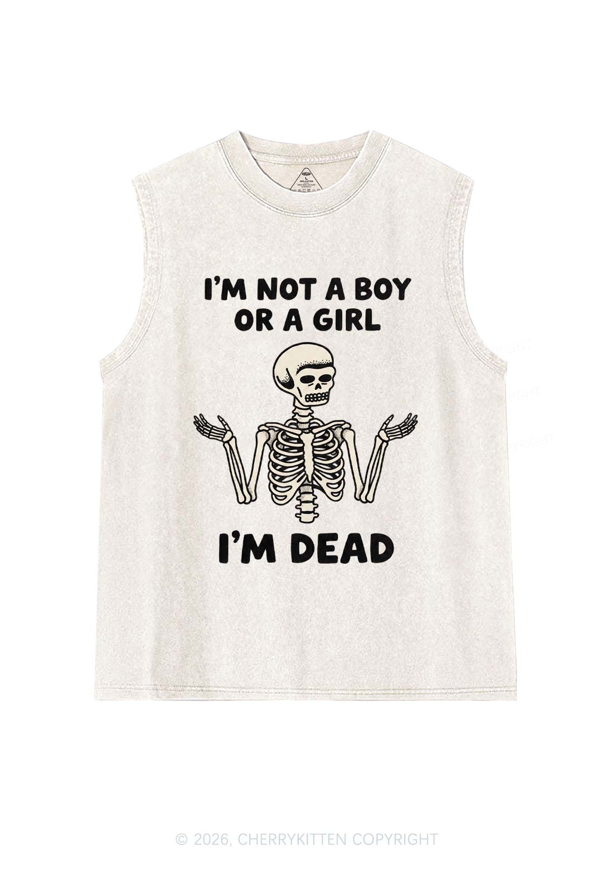 Im Not A Boy Or A Girl Pride Y2K Washed Muscle Tank Cherrykitten