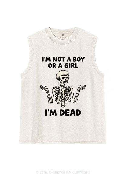 Im Not A Boy Or A Girl Pride Y2K Washed Muscle Tank Cherrykitten