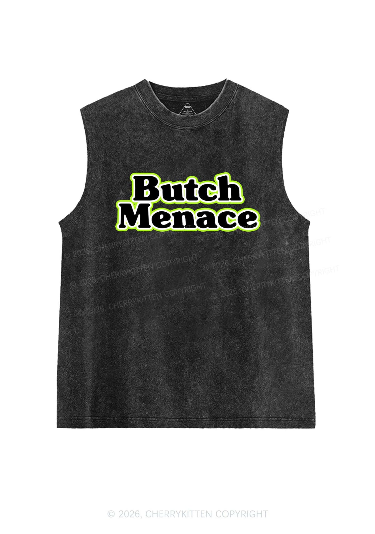 Butch Menace Pride Y2K Washed Muscle Tank Cherrykitten
