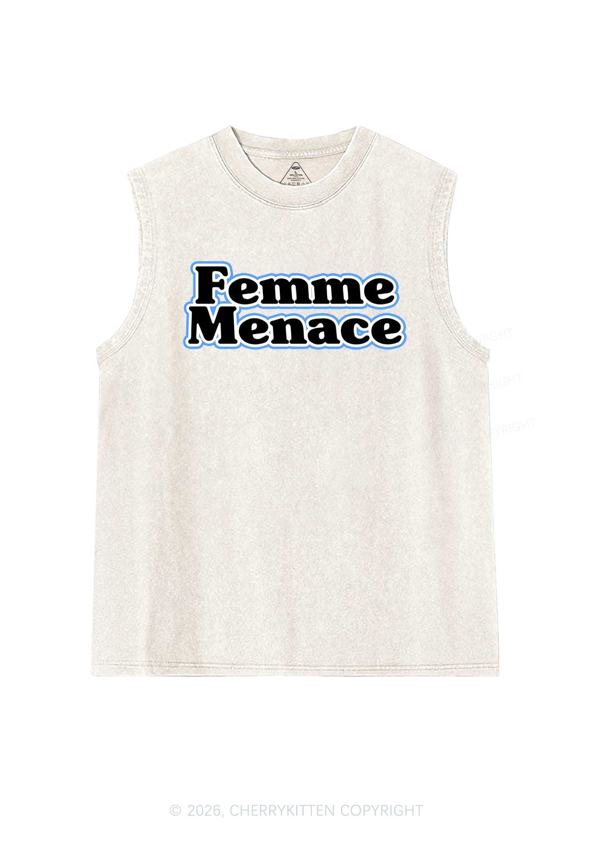 Femme Menace Pride Y2K Washed Muscle Tank Cherrykitten