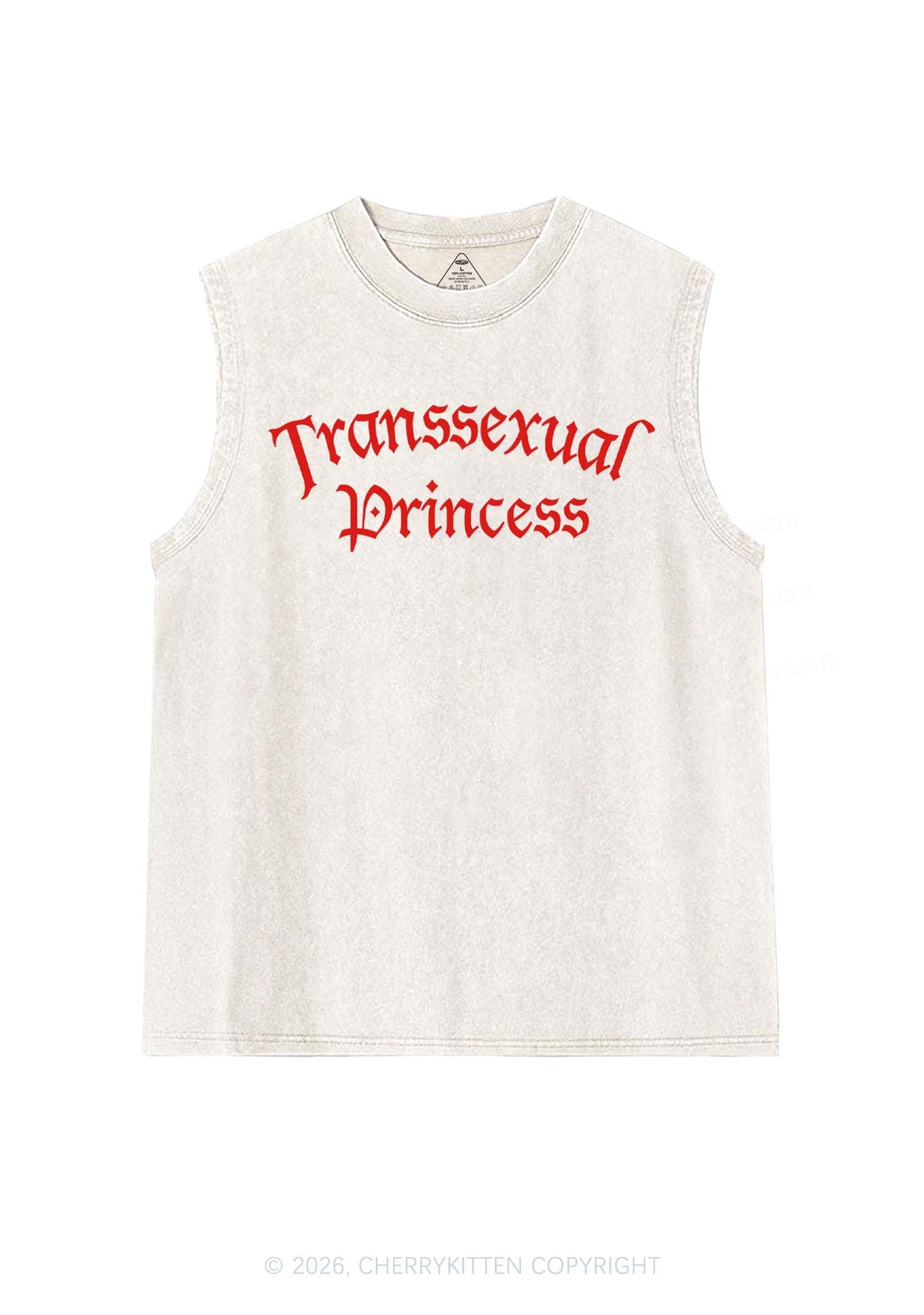 Transsexual Princess Pride Y2K Washed Muscle Tank Cherrykitten