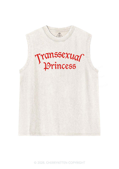 Transsexual Princess Pride Y2K Washed Muscle Tank Cherrykitten