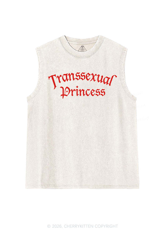 Transsexual Princess Pride Y2K Washed Muscle Tank Cherrykitten