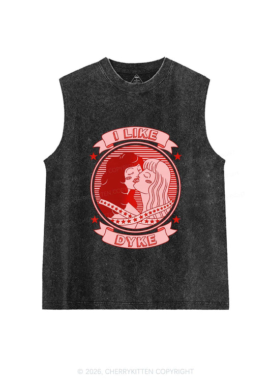 I Like Dyke Pride Y2K Washed Muscle Tank Cherrykitten