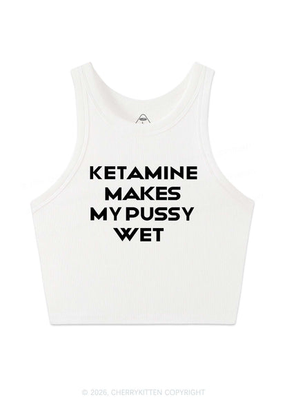 K Makes My Puxxy Wet Y2K Crop Tank Top Cherrykitten