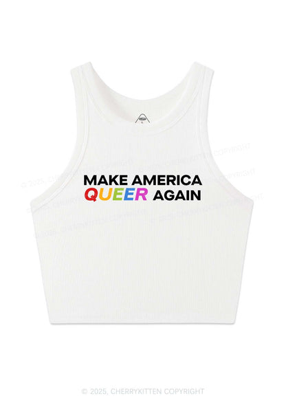 Make America Queer Again Pride Y2K Crop Tank Top Cherrykitten