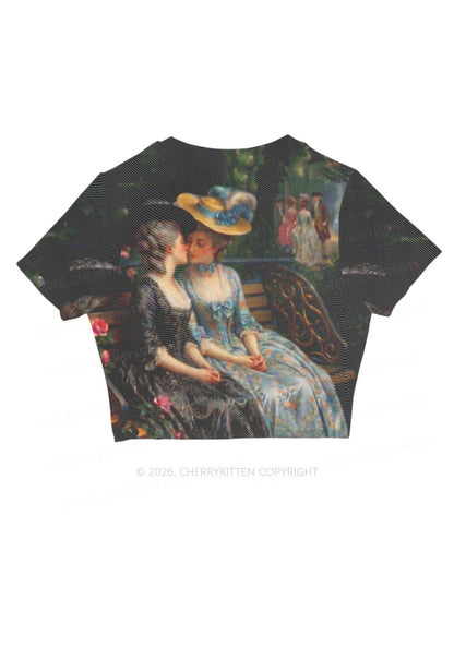 Vintage Garden Ladies Pride Y2K Mesh Crop Top Cherrykitten