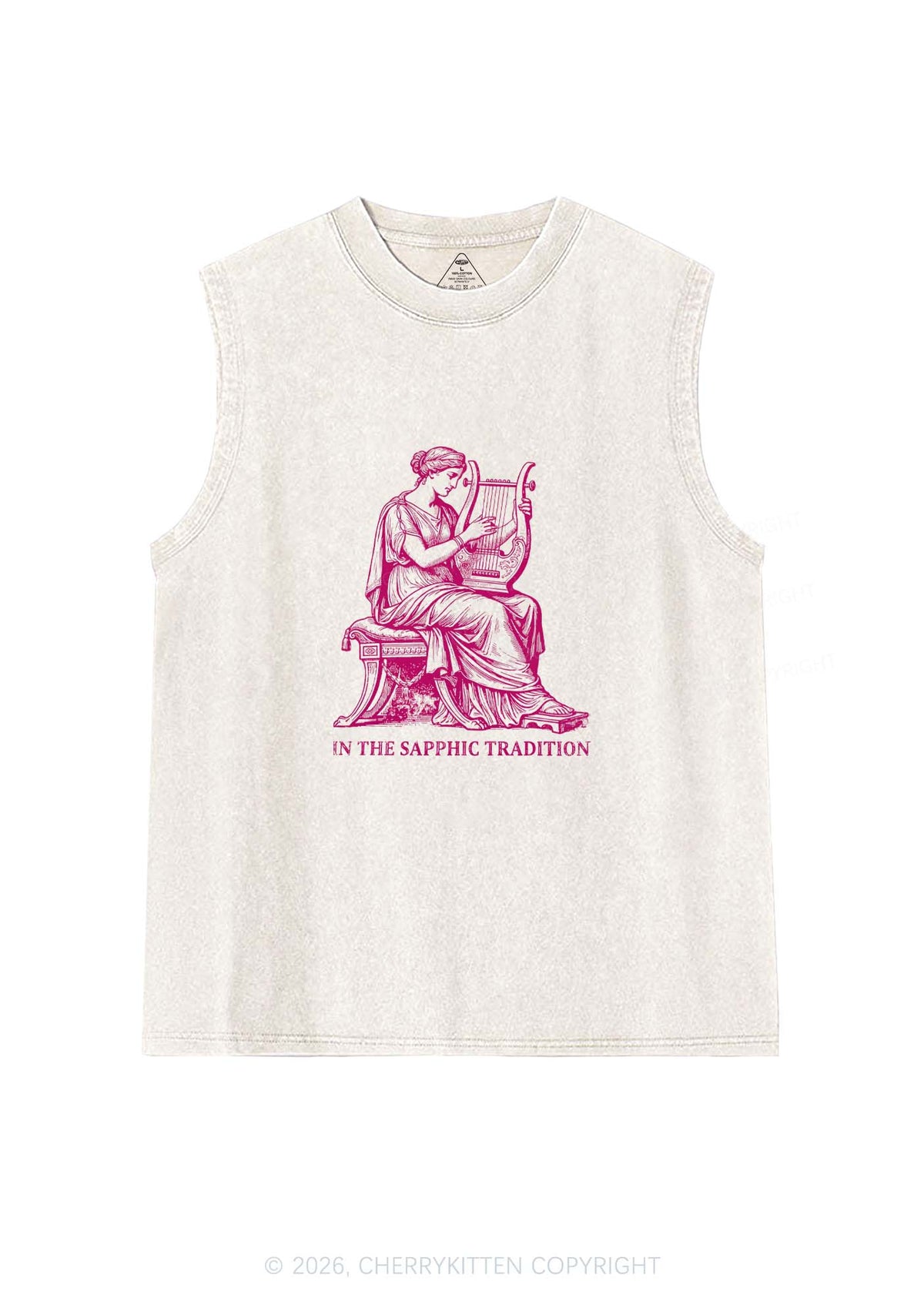 In The Sapphic Tradition Pride Y2K Washed Muscle Tank Cherrykitten