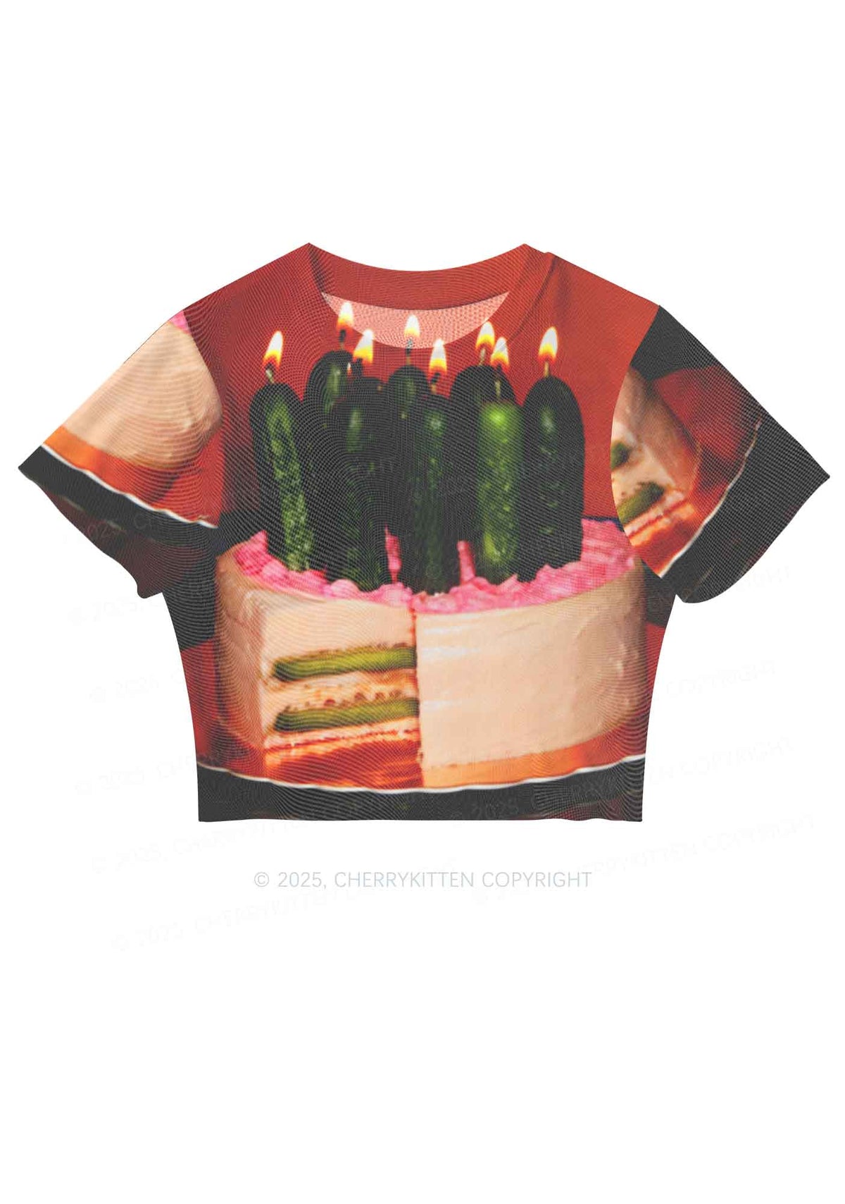 Pickle Cake Y2K Mesh Crop Top Cherrykitten
