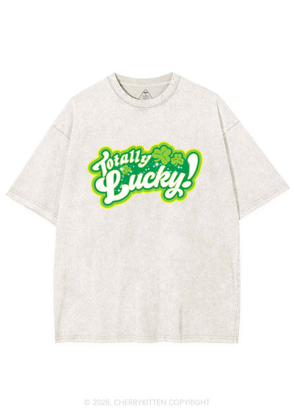 Totally Lucky St Patricks Y2K Shirts Washed Tee Cherrykitten