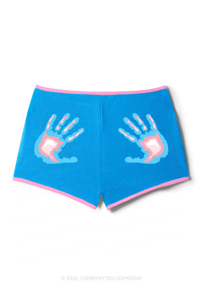 Trans Thermal Hands Pride Y2K Booty Shorts Cherrykitten
