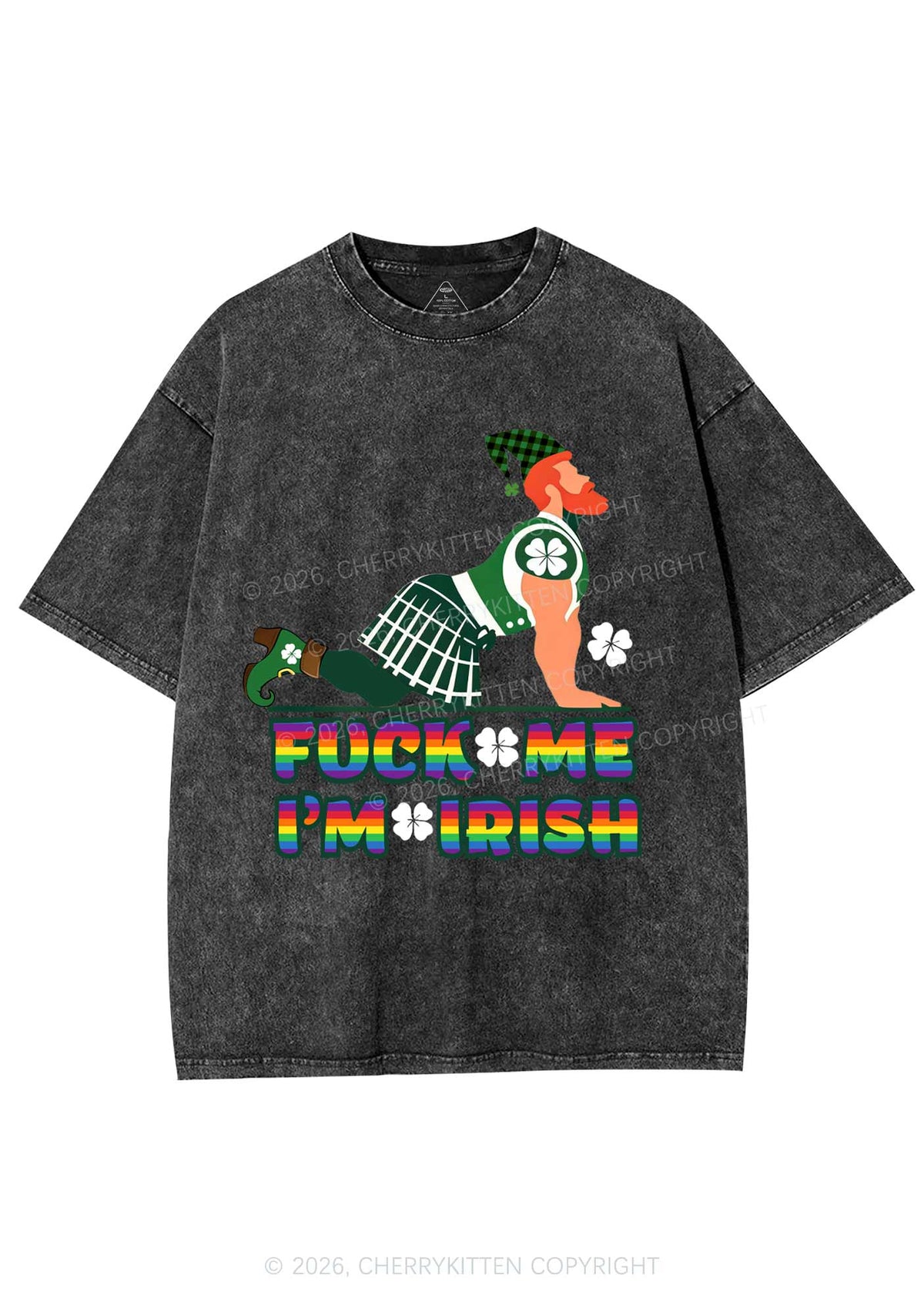 Fxxk Me Im Irish St Patricks Y2K Shirts Washed Tee Cherrykitten